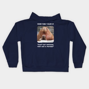 Veggie Family Values #1 (Walrus) Kids Hoodie